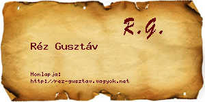 Réz Gusztáv névjegykártya